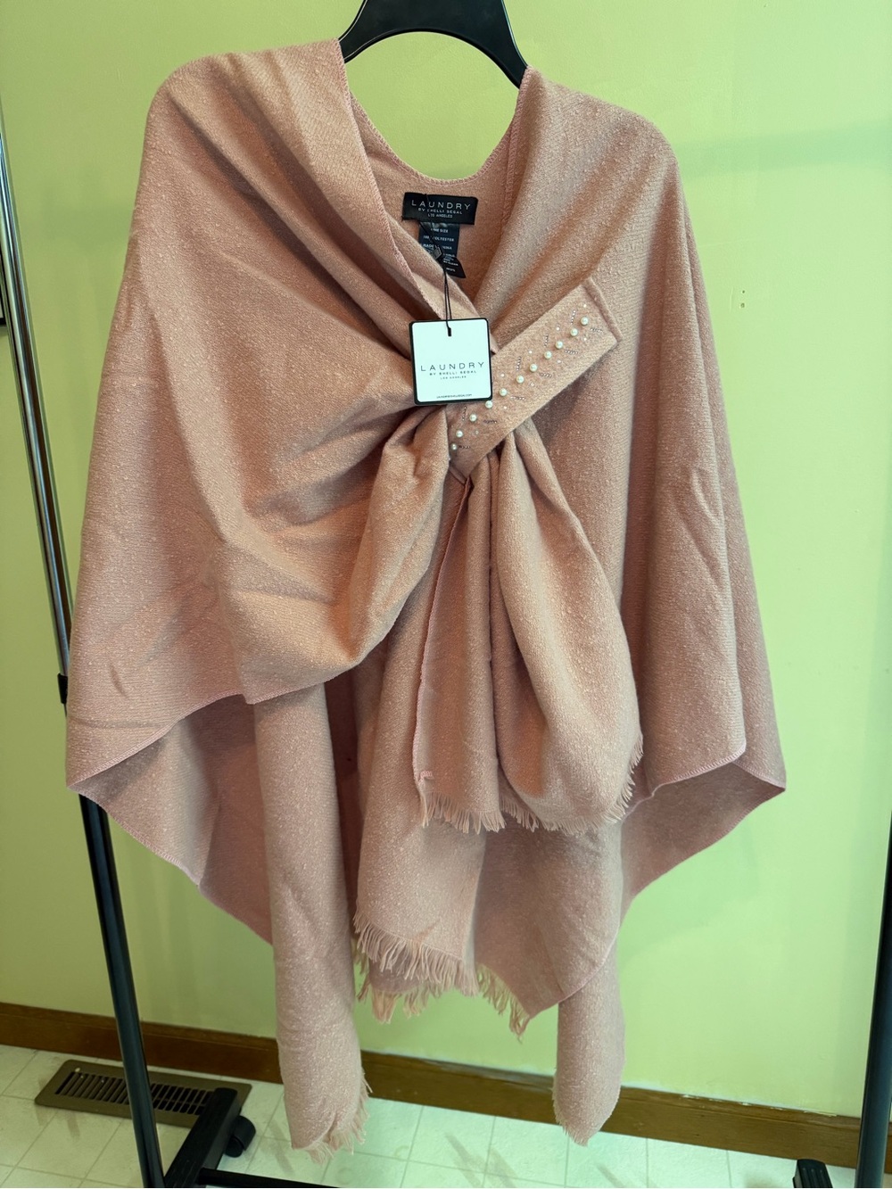 Laundry By Shelli Segal Dusty Rose Embellished Wrap Shawl